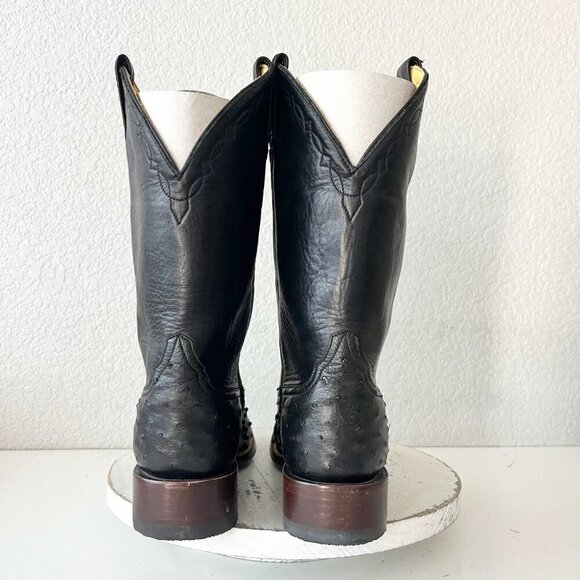 Rod Patrick Womens Cowboy Boots 9C Black Full Quill Ostrich Cowgirl Western EUC - Picture 3 of 12